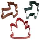 Santa and Reindeer 3 pc Cookie Cutter Set